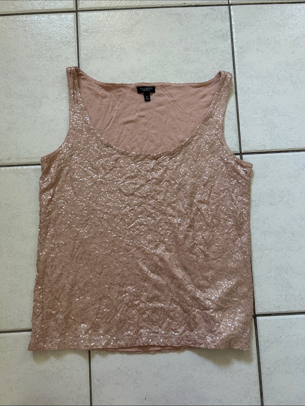 Talbots Rose Gold Sequin Tank Top